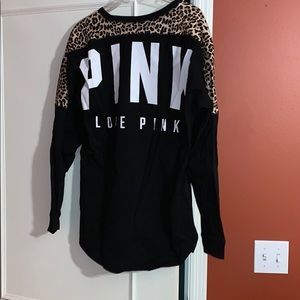 Oversized Pink brand cheetah print shirt